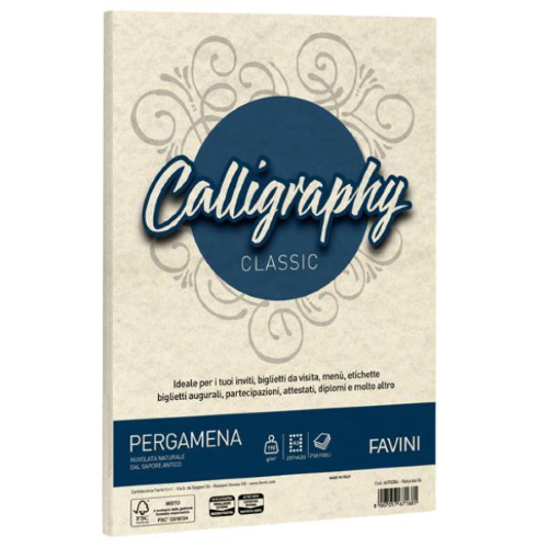 Carta Calligraphy Pergamena 190gr A3 250fg naturale 06 Favini